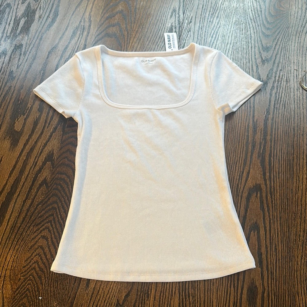 Square Neck White Top